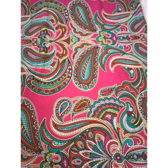 Liz Claiborne Pink Paisley Short Sleeve Dress sz M Womens Flowy Comfort Fit - Picture 3 of 10